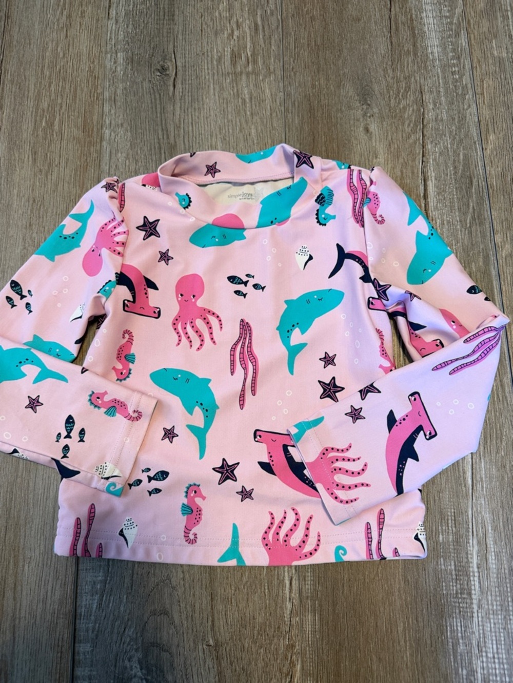 Carter's Simple Joy Pink Sea Creature Rash Gaurd
